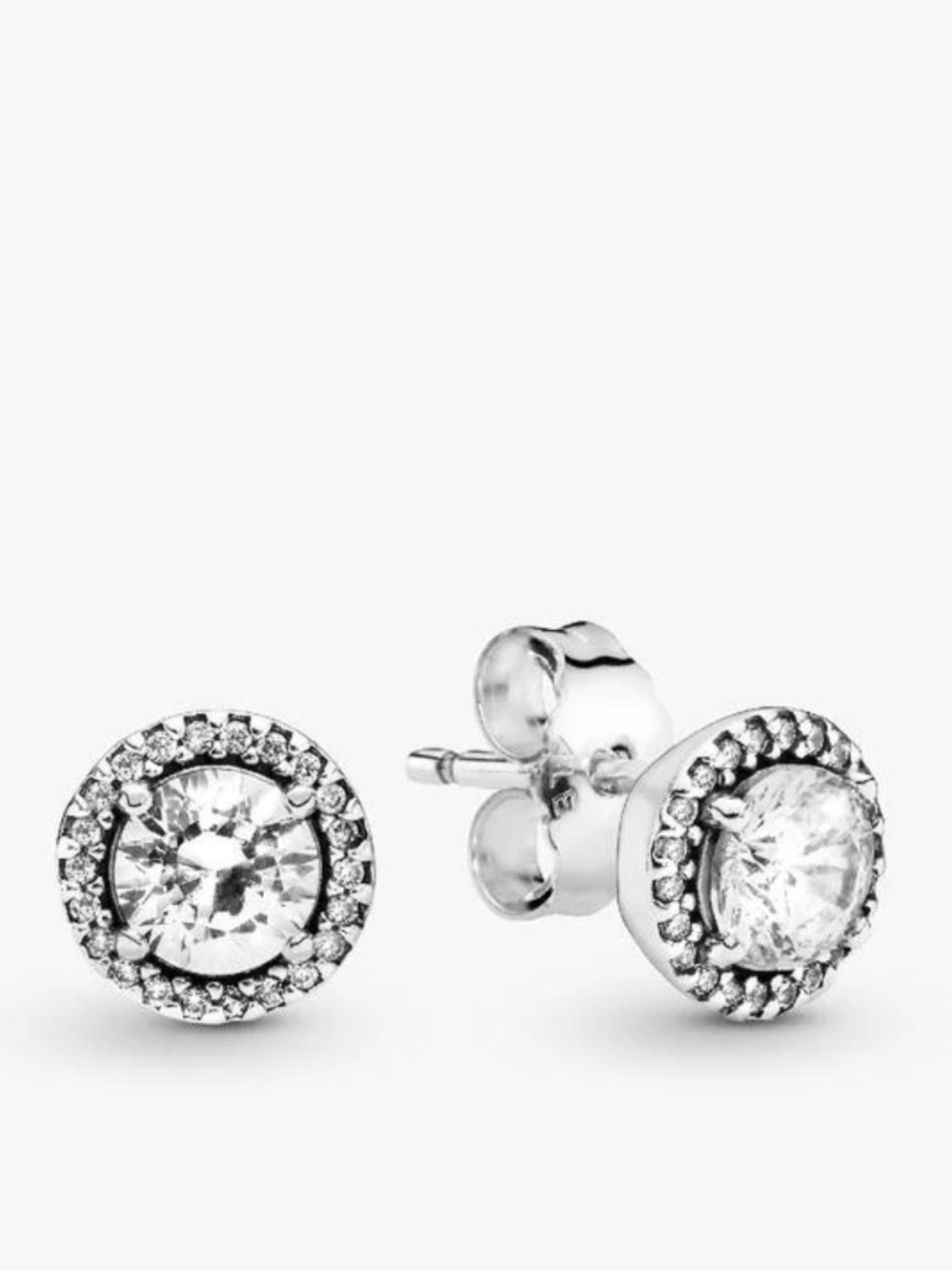 Pandora Silver Clear Halo Stud Earrings